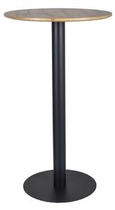 Masa bar BT-005, stejar/negru, furnir/metal, 60x60x105 cm