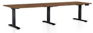 Masă înălțime reglabilă OfficeTech Long, 260 x 80 cm, picioare negre, stejar silverjack