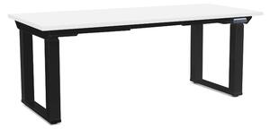 Masă înălțime reglabilă OfficeTech Strong 180 x 80 cm, picioare negre, alb
