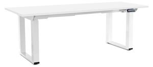 Masă înălțime reglabilă OfficeTech Strong 200 x 80 cm, picioare albe, alb