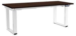 Masă înălțime reglabilă OfficeTech Strong 180 x 80 cm, picioare albe, wenge