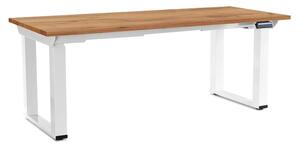 Masă înălțime reglabilă OfficeTech Strong 180 x 80 cm, picioare albe, stejar kraft
