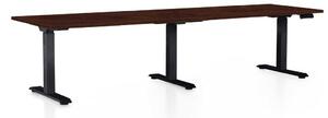 Masă înălțime reglabilă OfficeTech Long, 260 x 80 cm, picioare negre, wenge