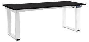 Masă înălțime reglabilă OfficeTech Strong 180 x 80 cm, picioare albe, negru