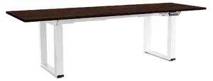 Masă înălțime reglabilă OfficeTech Strong 240 x 80 cm, picioare albe, wenge