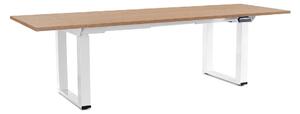 Masă înălțime reglabilă OfficeTech Strong 240 x 80 cm, picioare albe, stejar