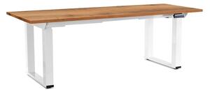 Masă înălțime reglabilă OfficeTech Strong 200 x 80 cm, picioare albe, stejar auriu