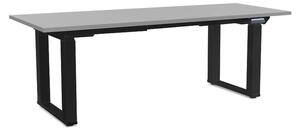 Masă înălțime reglabilă OfficeTech Strong 200 x 80 cm, picioare negre, gri deschis