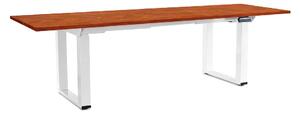 Masă înălțime reglabilă OfficeTech Strong 240 x 80 cm, picioare albe, cireș