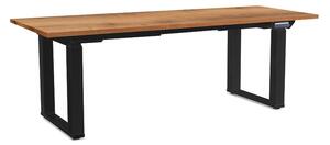 Masă înălțime reglabilă OfficeTech Strong 200 x 80 cm, picioare negre, stejar auriu