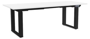 Masă înălțime reglabilă OfficeTech Strong 200 x 80 cm, picioare negre, alb