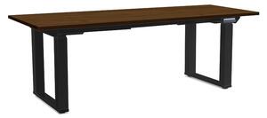 Masă înălțime reglabilă OfficeTech Strong 200 x 80 cm, picioare negre, nuc
