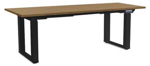 Masă înălțime reglabilă OfficeTech Strong 200 x 80 cm, picioare negre, stejar piatra