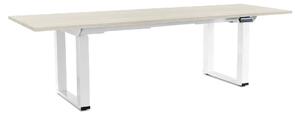 Masă înălțime reglabilă OfficeTech Strong 240 x 80 cm, picioare albe, frasin alb