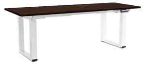 Masă înălțime reglabilă OfficeTech Strong 200 x 80 cm, picioare albe, wenge