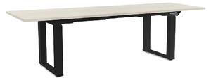 Masă înălțime reglabilă OfficeTech Strong 240 x 80 cm, picioare negre, frasin alb