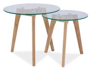Măsuță de cafea Oslo II B, transparent / stejar