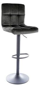 Scaun de bar Amo Velvet, negru