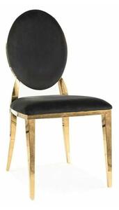 Scaun de bucătărie Capo Velvet, negru / auriu