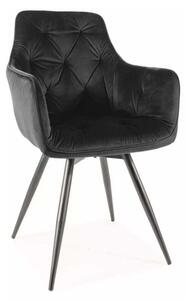 Scaun de bucătărie Garrus Velvet, negru