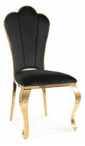 Scaun de bucătărie Motina Velvet, negru / auriu
