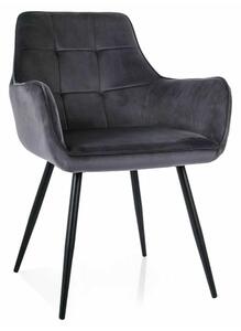 Scaun de bucătărie Pomme Velvet, negru