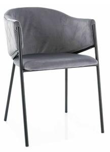 Scaun de bucătărie Serilda Velvet, gri / negru