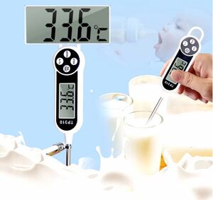 Termometru digital alimentar de insertie cu tija Pufo, afisaj LCD, 4 butoane si oprire automata, interval masurare -50° C - +300° C
