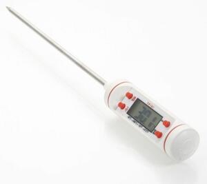 Termometru digital cu sonda pentru bucatarie, lichide, alimente, lactate, prajituri, ceara, etc. -50° C - +300° C, alb