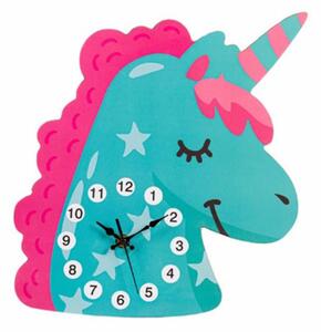 Ceas de perete pentru copii in forma de unicorn, Pufo