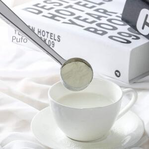 Lingura metalica Pufo pentru dozare cafea cu clips zimtat la sigilarea pungilor, 16 cm