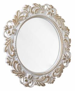 Oglinda decorativa eleganta de perete Pufo Glorious, rotunda, 48 cm, alb