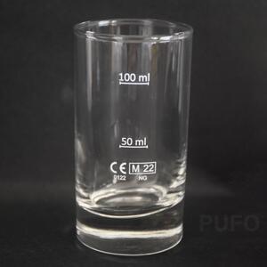 Pahar de sticla gradat pentru masurare bauturi, 50/100 ml, transparent, 10 cm