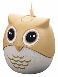 Suport amuzant pentru scobitori, Pufo Happy Owly, 8 cm