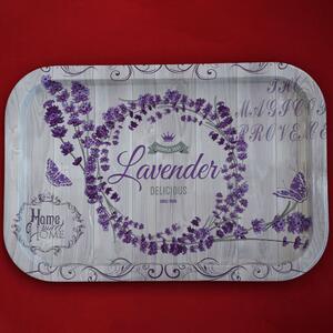 Farfurie metalica Pufo Purple lavender pentru servire desert, prajituri, aperitive, 40 x 29 cm