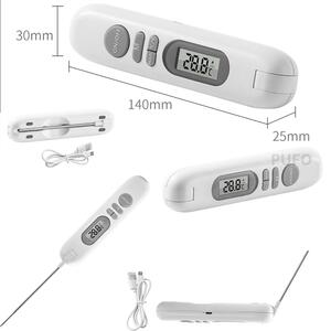Termometru digital cu sonda Pufo, Incarcare USB, Functie memorie si calibrare, Alarma, Interval -50°C ~ +300°C, Model pliabil, Alb