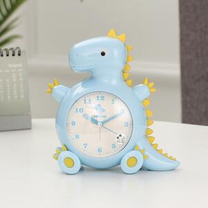 Ceas de masa desteptator pentru copii Pufo, model Happy Dyno, 15 cm, albastru