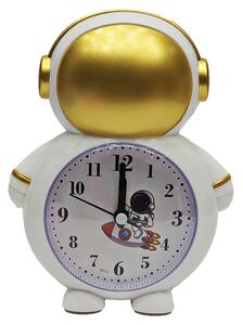 Ceas de masa desteptator pentru copii Pufo Astronaut, 15 cm, auriu
