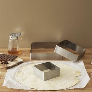 Set 3 forme metalice Pufo Cake pentru blat de tort, prajituri, otel, argintiu
