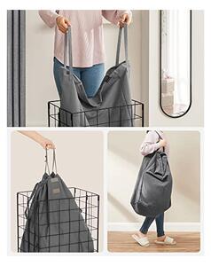 Cos pentru rufe, Songmics, LCB190G01, Gri, 90L