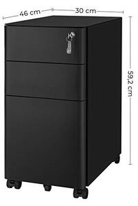 Dulap mobil cu incuietoare, Songmics, Negru, OFC030B01, 30 x 46 x 59 cm