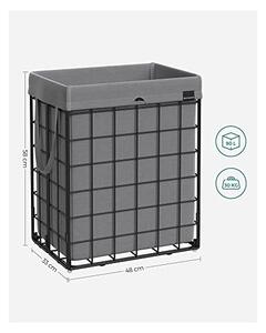 Cos pentru rufe, Songmics, LCB190G01, Gri, 90L