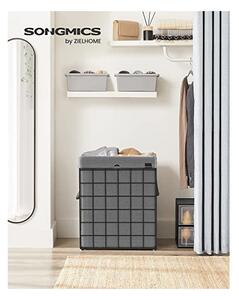 Cos pentru rufe, Songmics, LCB190G01, Gri, 90L