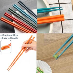 Set 5 perechi betisoare Pufo Colors din fibra de sticla pentru sushi, 24 cm
