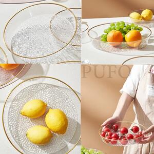 Tava decorativa eleganta Pufo Elegance pentru servire aperitive, prajituri, fructe, 26 cm