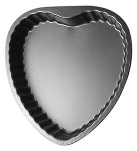 Tava metalica pentru copt prajituri Pufo Heart in forma de inima, inox, 27 cm