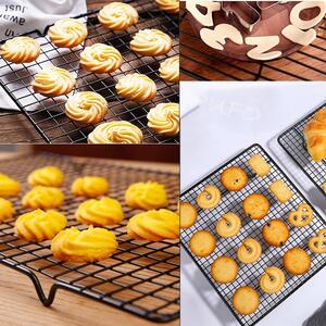 Suport metalic pentru bucatarie ideal la racirea prajiturilor, gogosilor, blatului de tort, biscuiti, fursecuri, 41 x 26 cm, negru