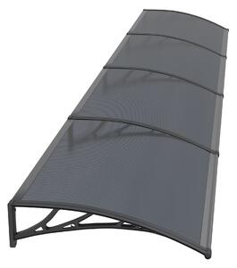 Copertină PREMIUM 400x80 cm, placă 6 mm dintr-o bucată – Negru/Antracit