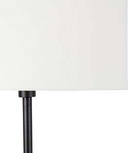 Lampa de podea neagra cu abajur alb 50 cm - Simplo