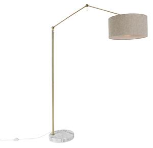 Lampă de podea aurie cu abajur din bouclé taupe 50 cm reglabilă - Editor